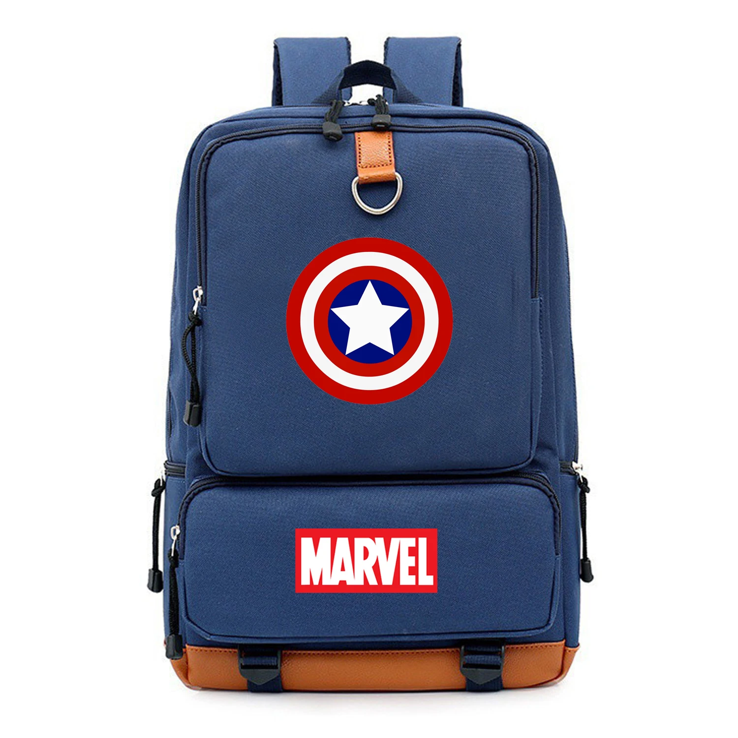 MARVEL-mochilas escolares de superhéroe Capitán América, Mochila Escolar de nailon de gran...