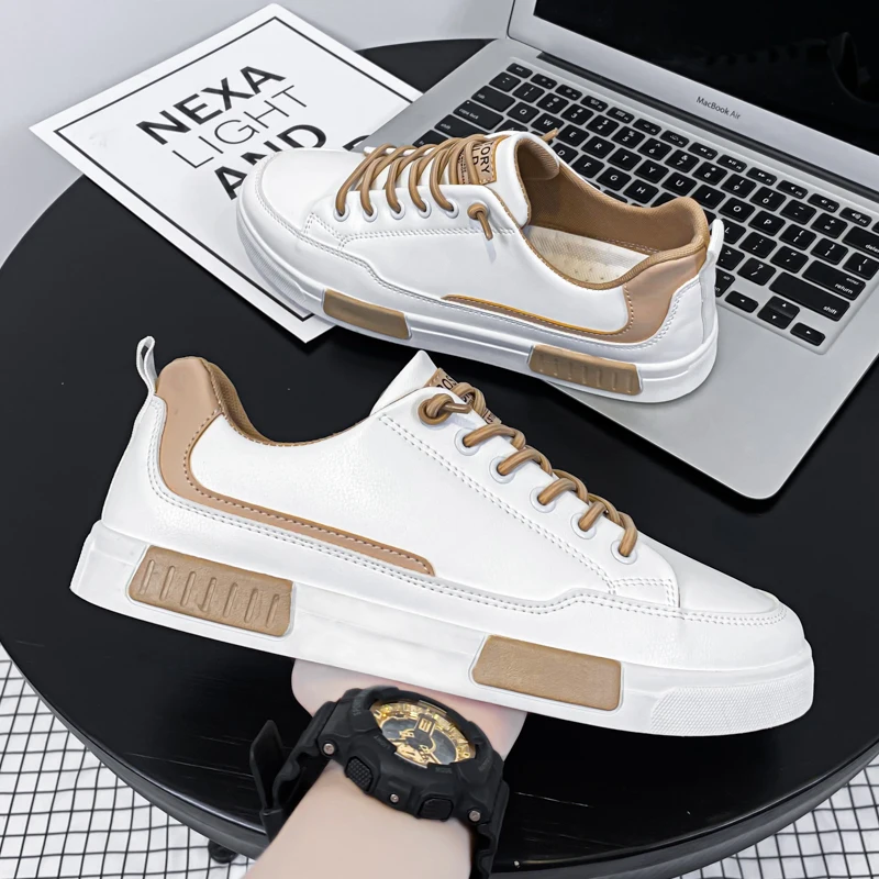 

New leather men's casual sneakers hot style trendy men's shoes
