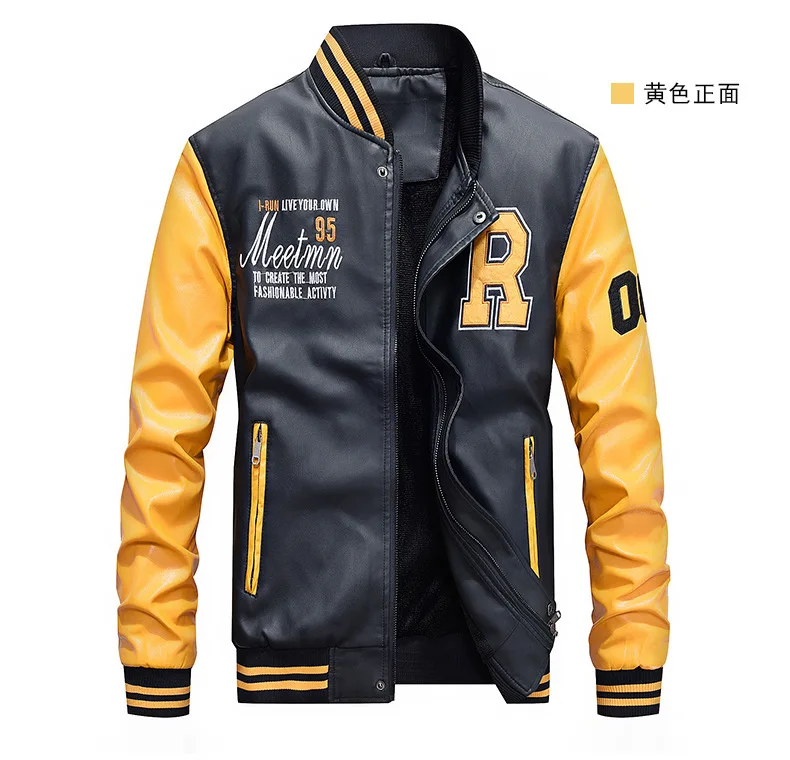 Южная Корея Япония мужское кожаное пальто бейсбольная форма Wish AliExpress Pu повседневное пальто 7701