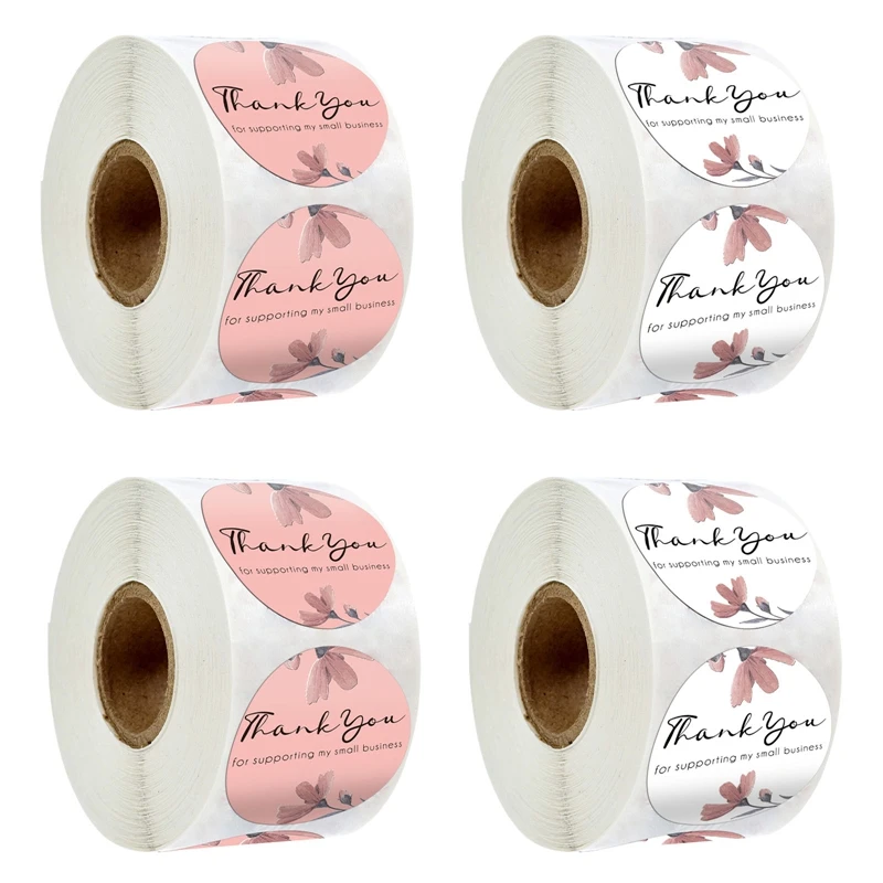 

500pcs Labels Roll Flower Thank You Stickers Scrapbooking For Gift Decoration Stationery Sticker Seal Label Handmade Sticker
