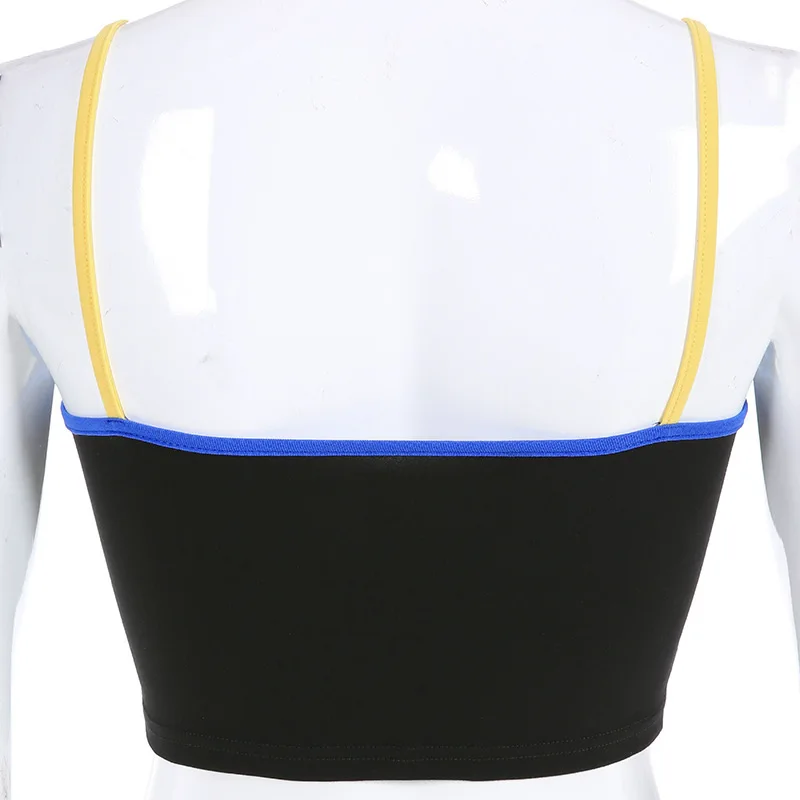 

2021 Summer Women Crop Top Cropped Ladies Spaghetti Strap Elastic Camisole Sexy EMOTIONAL Letter Embroidery Tank Tops