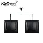 ЕС матовая Пластик Панель 2 Gang 2 Way кнопочный переключатель Wallpad черный двойной Управление крест вклвыкл переключатель настенный светильник с когтями