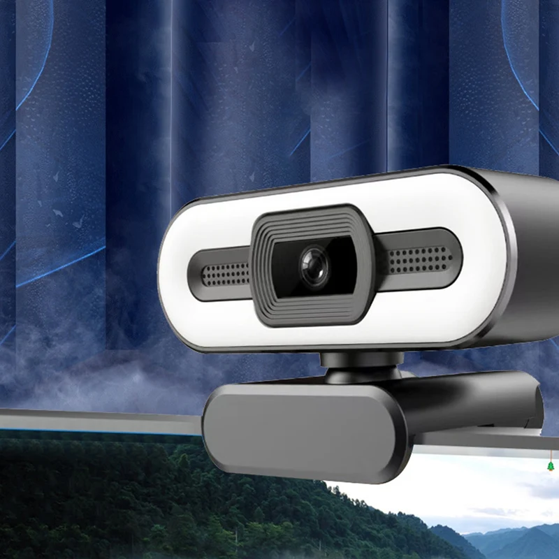 

2K HD Webcam USB Camera Fill Light Web Camera with Microphone for PC Laptop Auto Focus Mini Camera for Live
