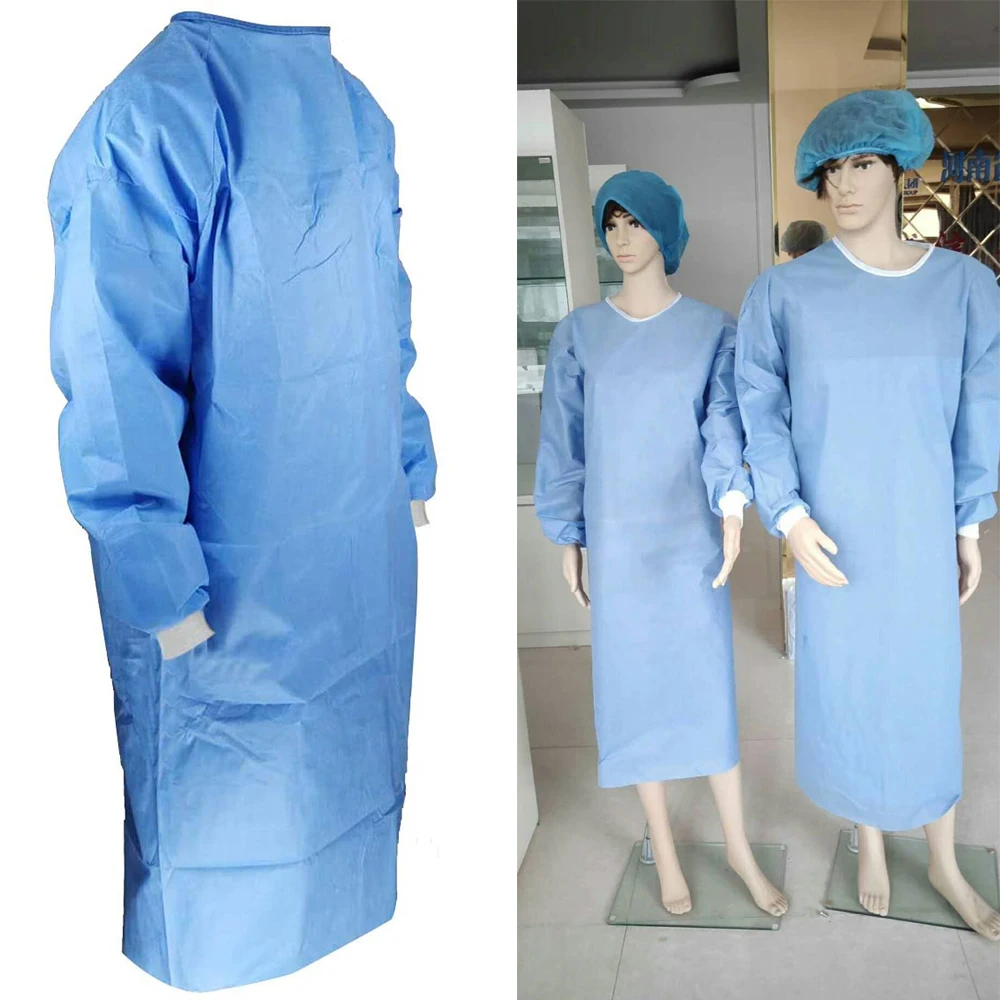 1 Piece SMS Disposable Gown Protective Coveralls Isolation Sterile Sleeves Waist Ties |