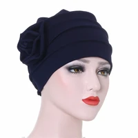 trendy lady muslim turban solid color cotton flowers inner hijabs islamic headdress women bonnet femme musulman hijab caps