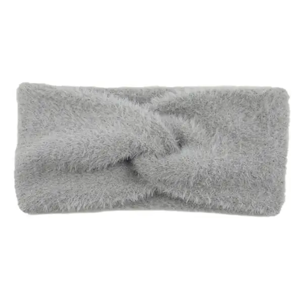 

Net celebrity mink wool headband ladies cross knit headband new warm wool headgear European and American plush headwear