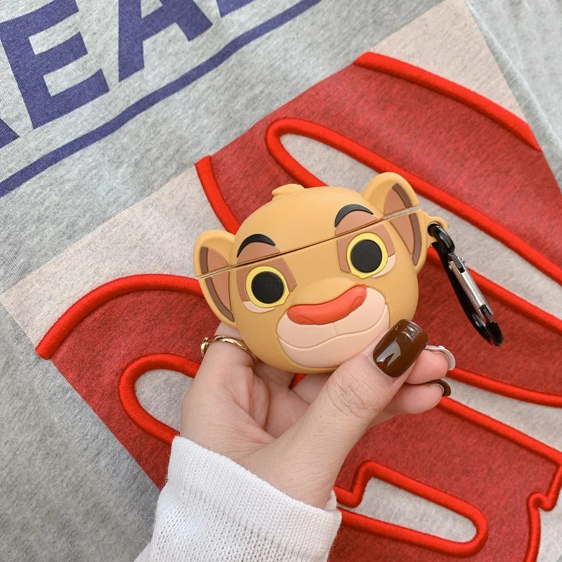 

Soft Silicone Cute Lion Airpods Case For pro or 1/2 Funny Cartoon Anime Wireless Earphone Waterproof Cover