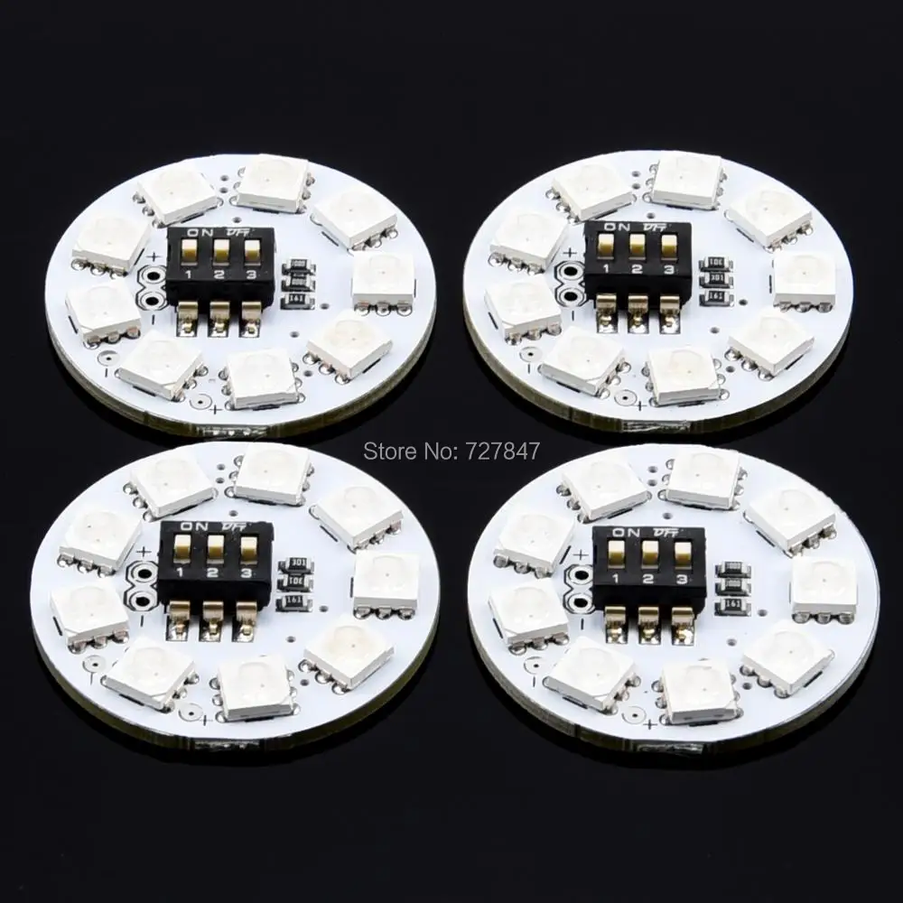 

7-цветсветодиодный RGB светодиодная круглая пластина, светодиодсветильник ительная панель 5050x8/16 В, навигасветильник для фотовертолета