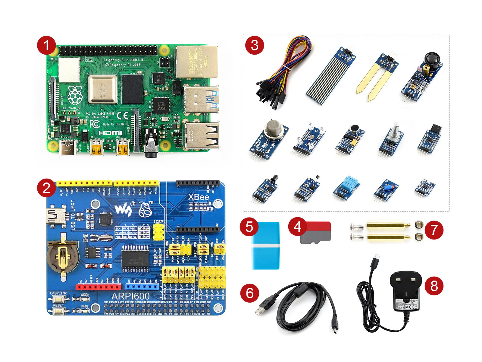 Raspberry Pi 4 Model B Sensor Kit,  13