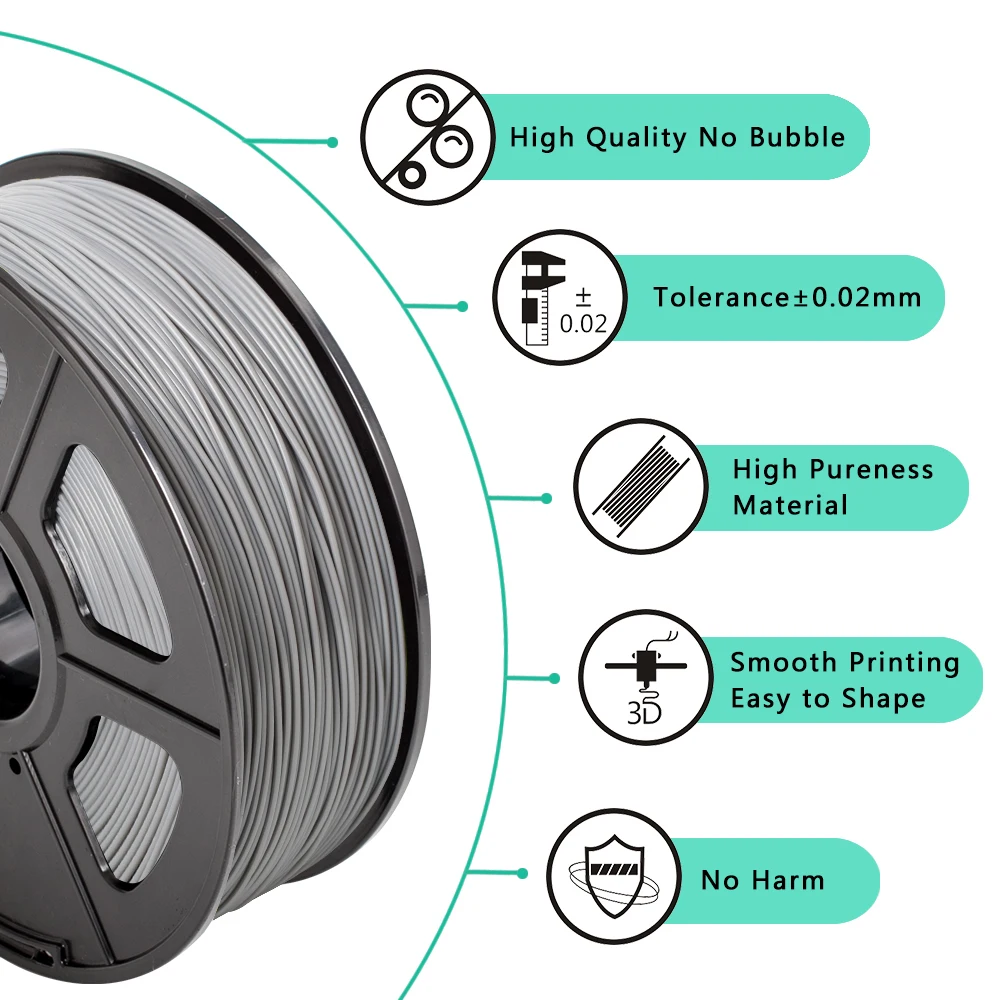 SUNLU ABS 1 75 мм новая нить 2.2LBS/1 кг с катушкой 3d принтер нити печать заправки для детей