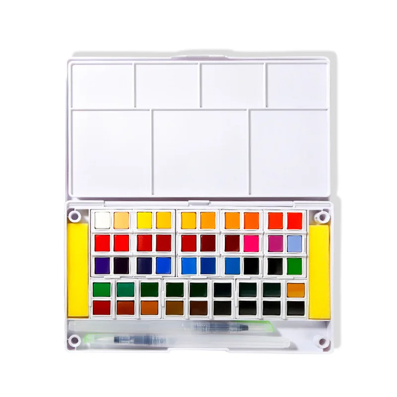 Превосходный набор краски 24/30/48 цветов s однотонный цвет с кисточкой для