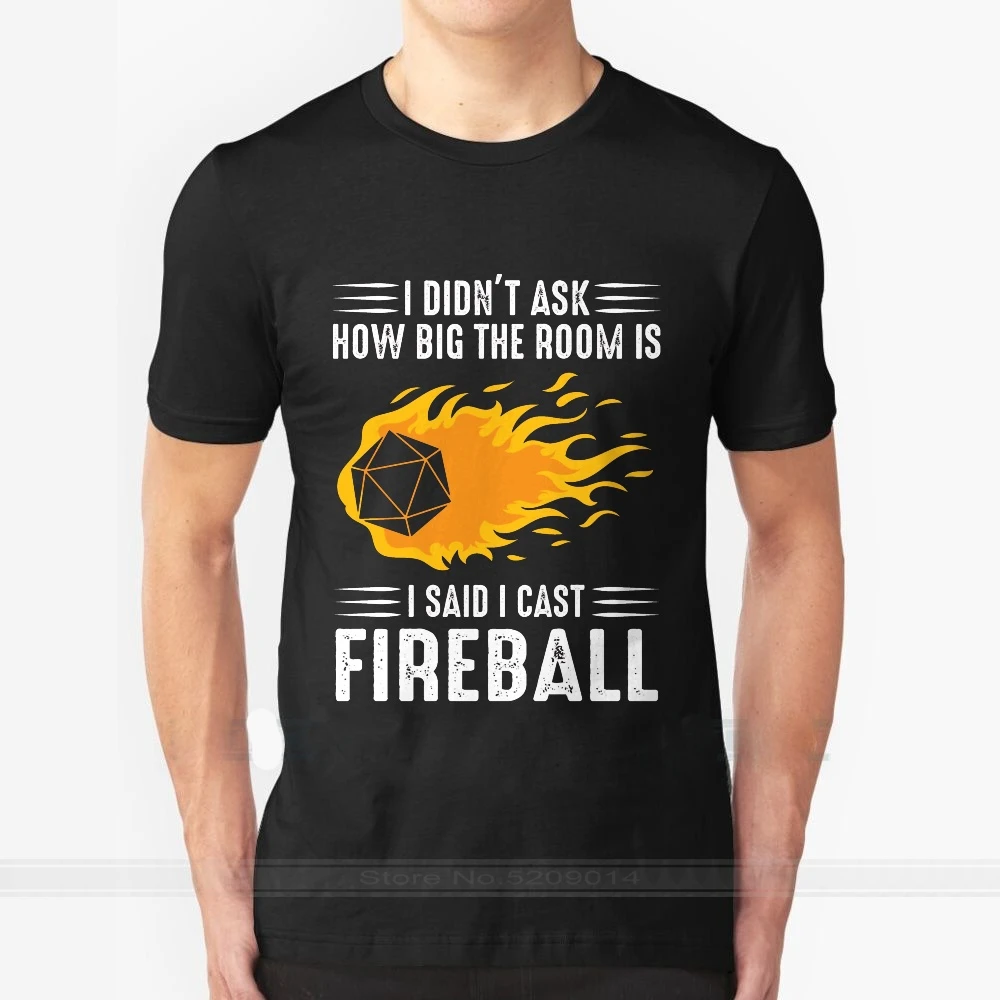 Уличная одежда I Cast Fireball забавная черная мужская футболка топы футболки