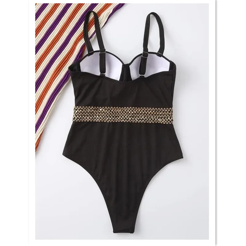 2021 Новое поступление цельный купальник женский однотонный пуш-ап на косточках