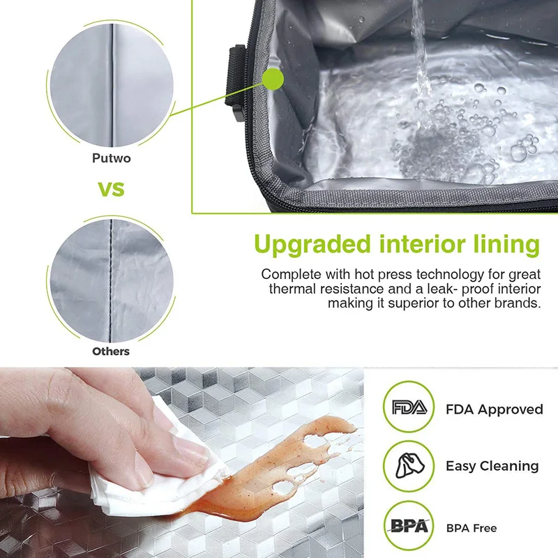 Изолированная Термосумка для ланча Двухуровневая взрослых женщин подростков