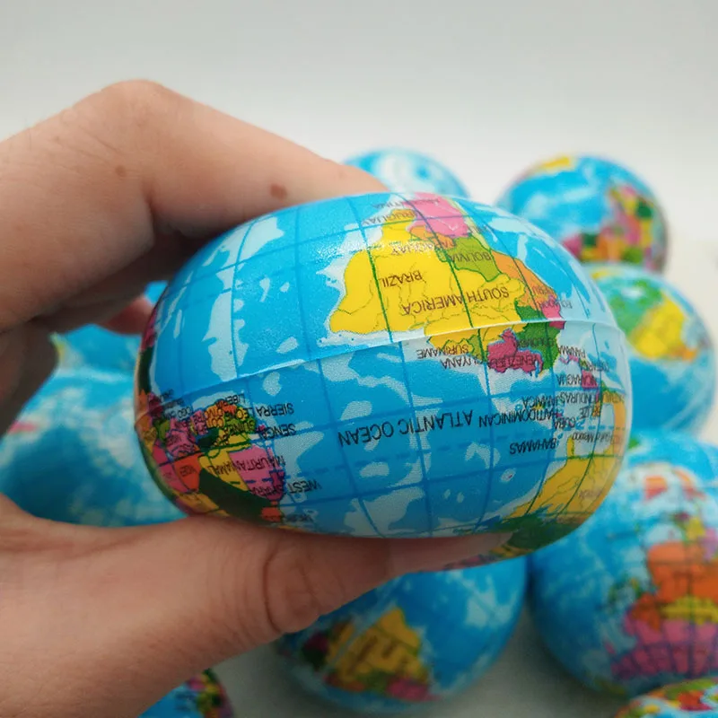 6 шт. 3 см мячи для снятия стресса Earth Planet World Map антистрессовые шары из мягкой