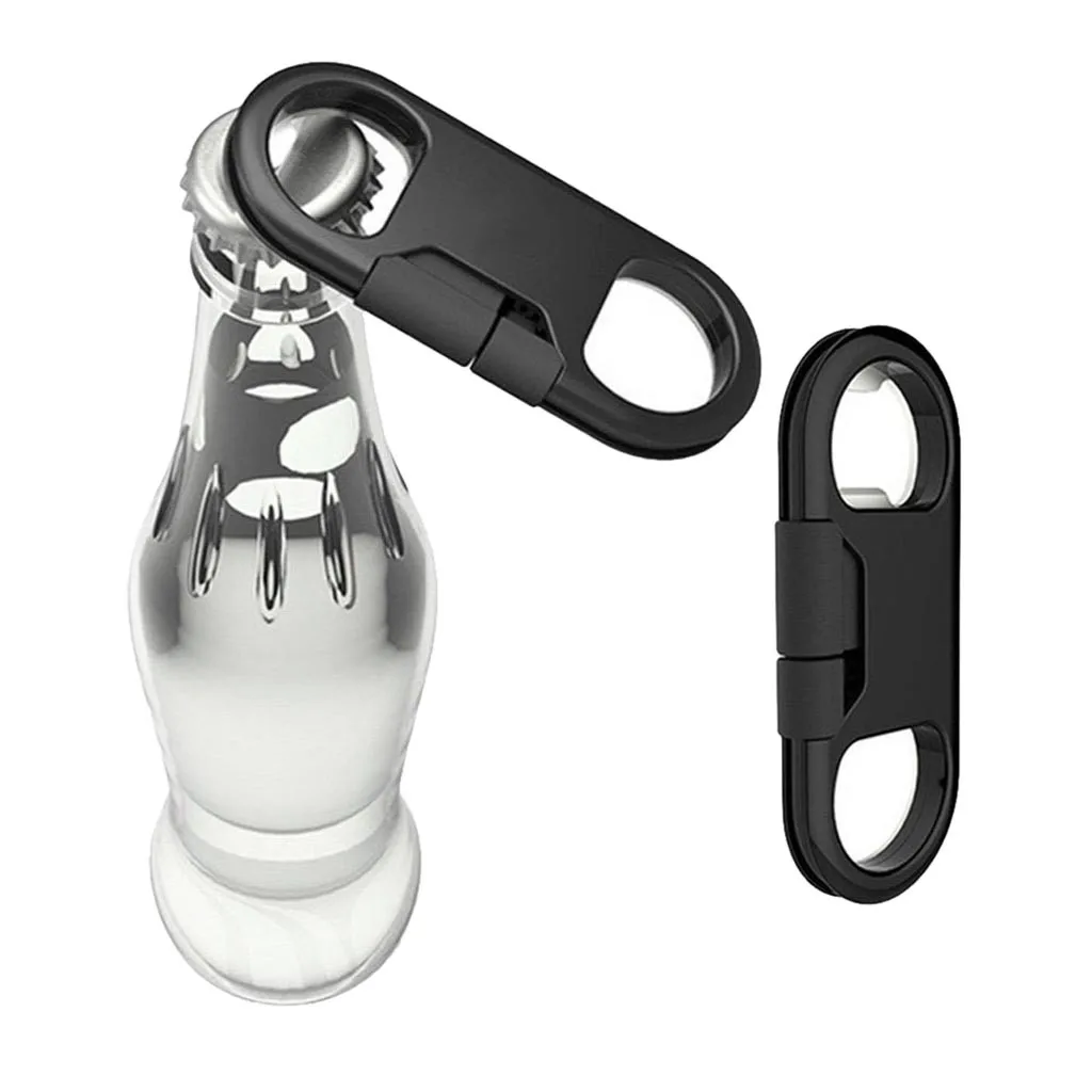 1PC Portable Multifunctional Keychain Bottle Opener Mobile USB Phone Fast Charge Lightning Data Cable White Gift Men Women | Спорт и