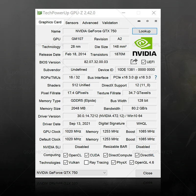 Оригинальная графическая карта GTX750 2 Гб 2048 бит VGA МБ Видеокарта GTX для ПК модель
