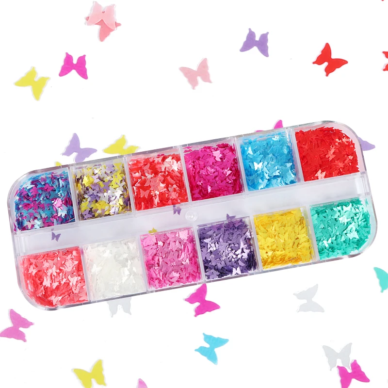 

Блестки-бабочки, искусство, украшения, перламутровые Красочные Блестки, кавайные аксессуары для ногтей для профессионального дизайна ногт...