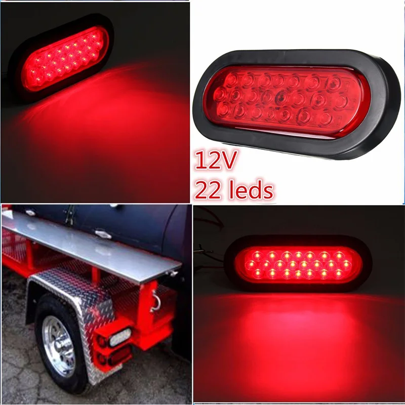 2 шт. 22-светодиодный Овальный Красный стоп/указатель