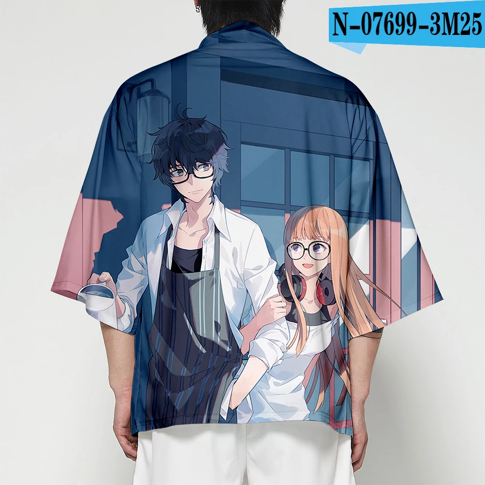 

Persona 5 Anime 3D Printing Japanese Kimono Haori Yukata Boy Cardigan Fashion Cool Short Sleeve Cosplay Casual Summer Women/mens