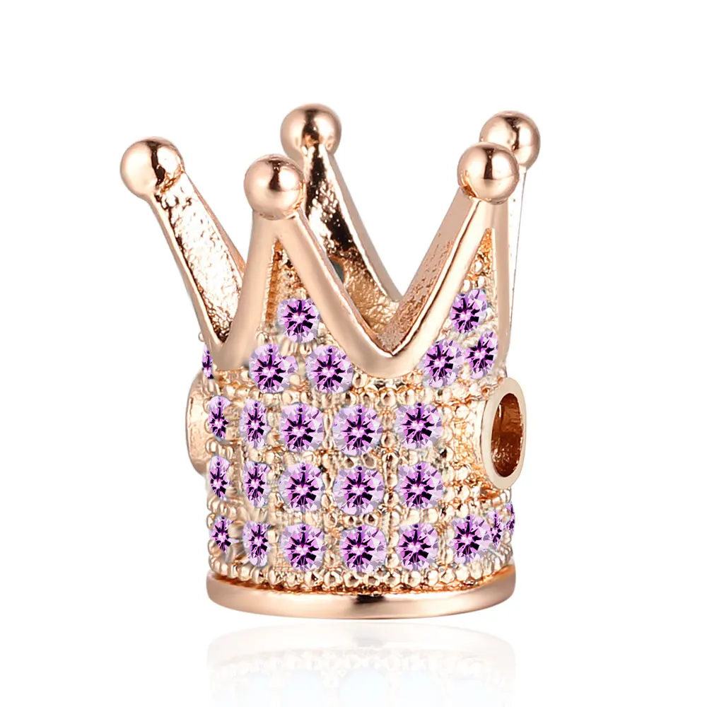 3 шт./лот 100% микро паве CZ красочные циркониевые короны бусины 28 цветов золото