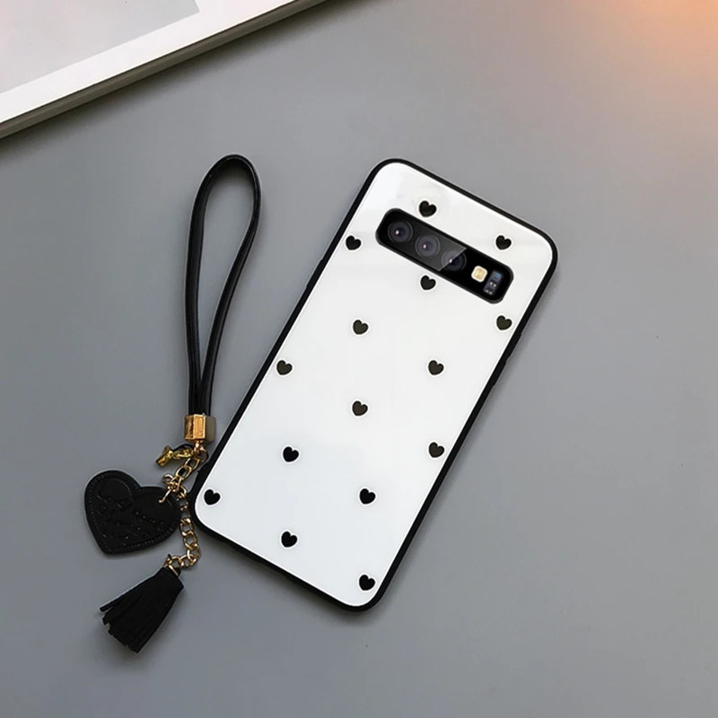 Стеклянный чехол BONVAN для Samsung Galaxy S8 S9 S10 Plus S10e жесткий с любовным сердцем и