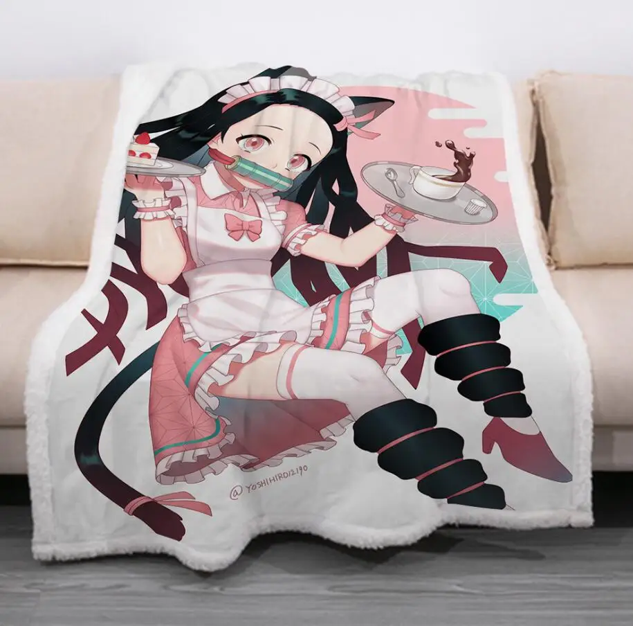 Одеяло с забавными персонажами из аниме рассекающий демонов Kimetsu No Yaib одеяло 3D