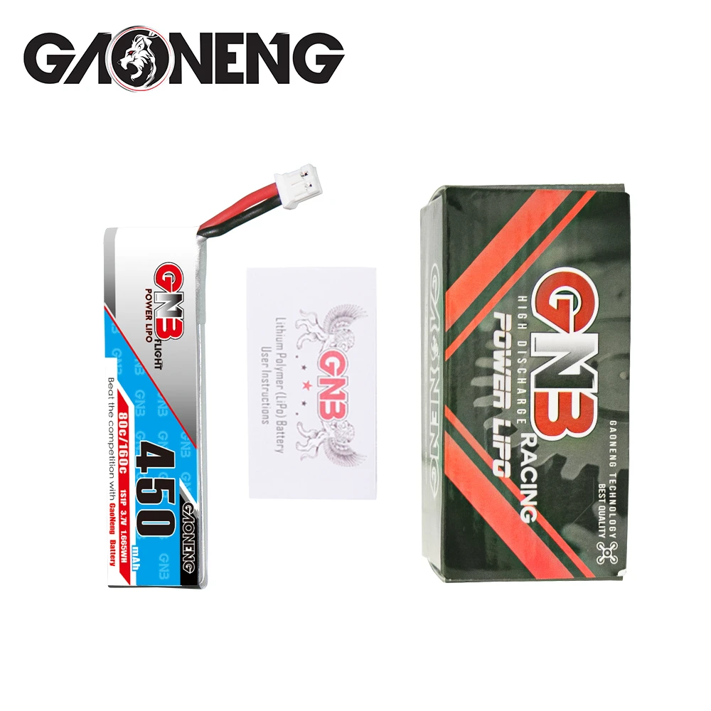 3 шт. литий-полимерный аккумулятор GAONENG GNB 450 мАч 7 в 80C/160C с разъемом PH2.0 для FPV Betafpv