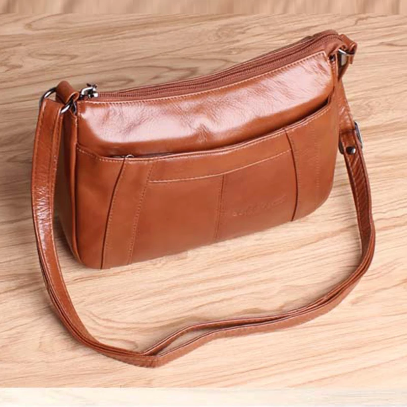 Сумка-мессенджер женская из натуральной кожи повседневный саквояж на плечо для