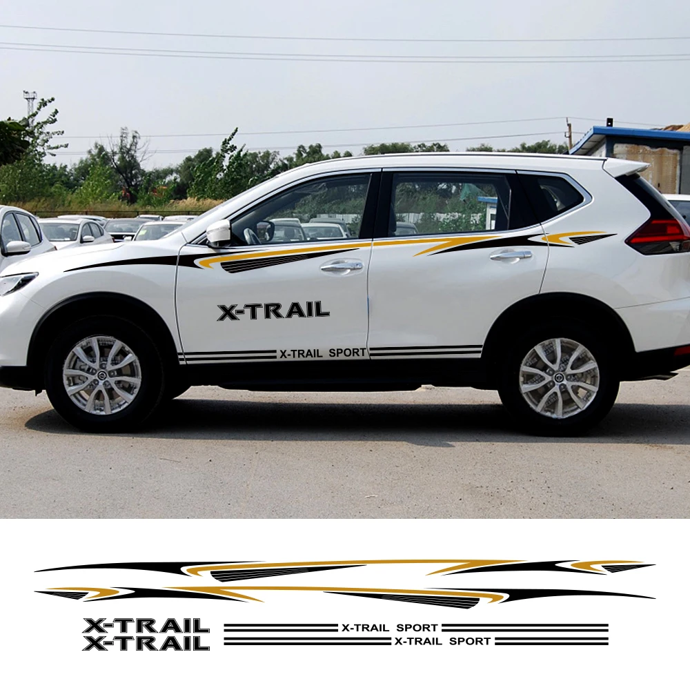 2 шт. автомобильные наклейки для Nissan X Trail водонепроницаемая гоночная Спортивная