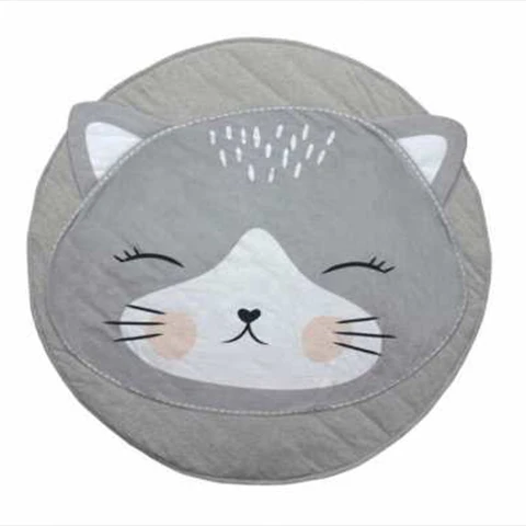 Cat Детский игровой коврик мультфильм коврик для животных новорожденных ползание младенца одеяло для Детская комната Декор хлопок Круглый Пол коврик, мат - Цвет: Cat