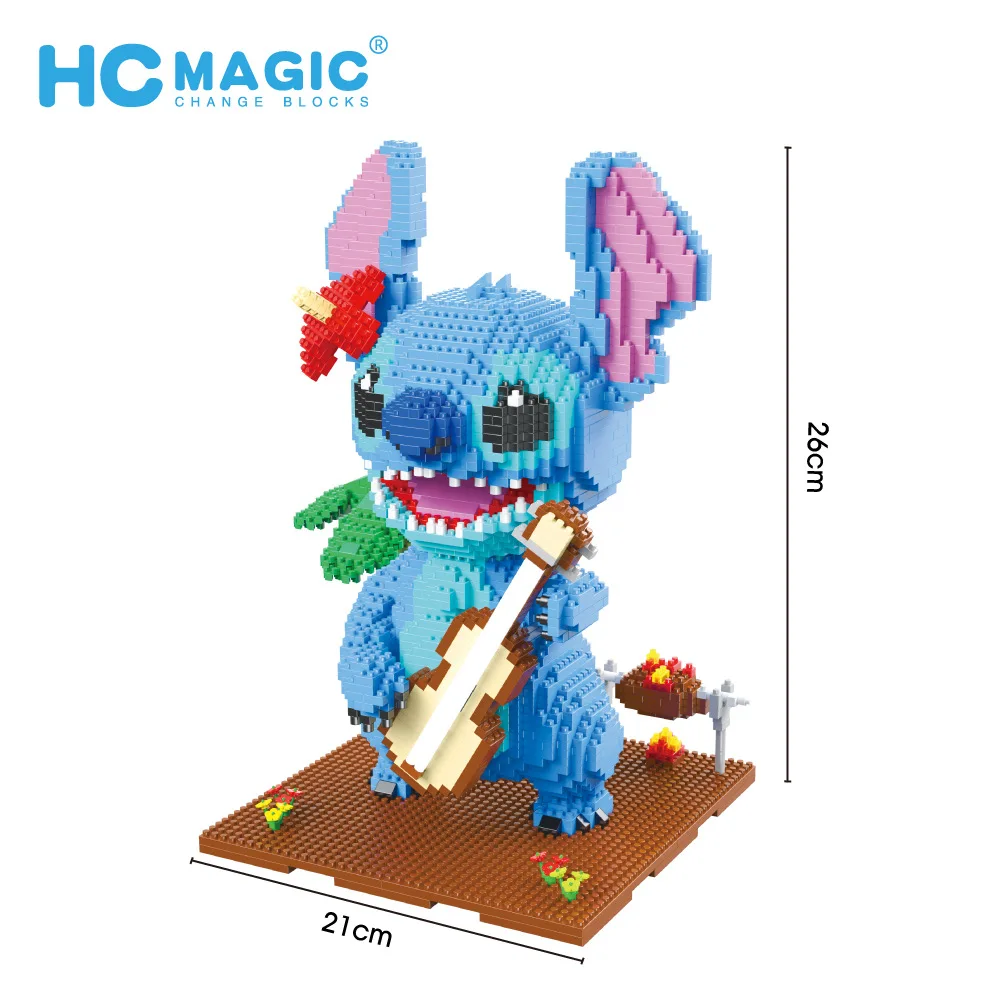 

HC 1044 Guitar Stitched Series Figure Building Blocks Set 3D Model DIY Mini Diamond Bricks StitchING Micro Toys for Boys Gifts
