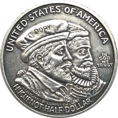 

Копия монеты 1924 мм для американского доллара хугуенота-валлона терцентенара 30,6