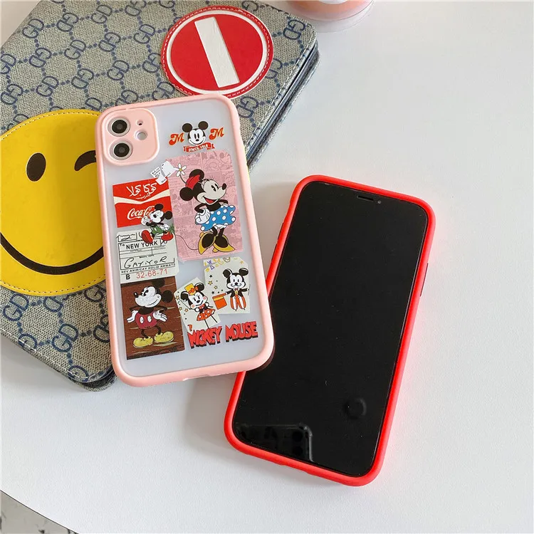 

Minnie Mickey iPhone Disney Case 3D Silicone Square Waterproof Protector Cases for iPhone 11 12 PRO MAX X XS XR