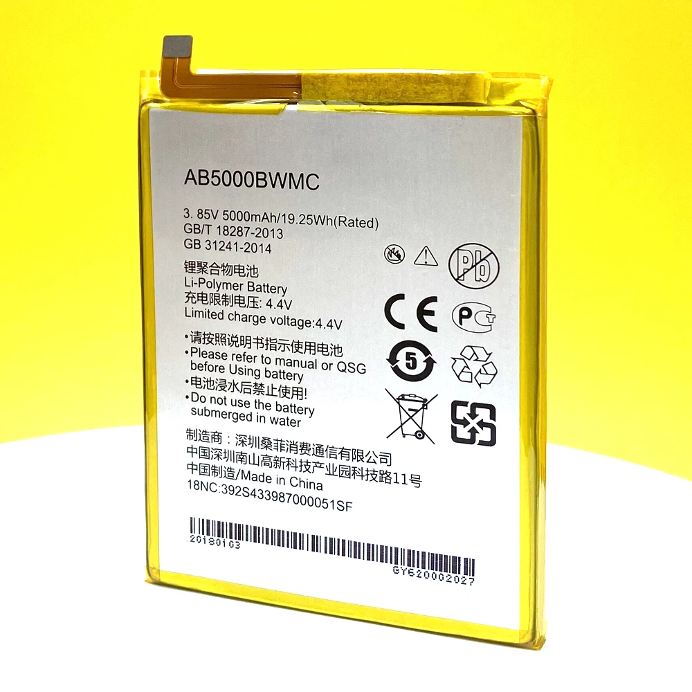 100 original 5000mah ab5000bwmc battery for philips xenium s386 x588 cts386 ctx588 phone high quality battery free global shipping