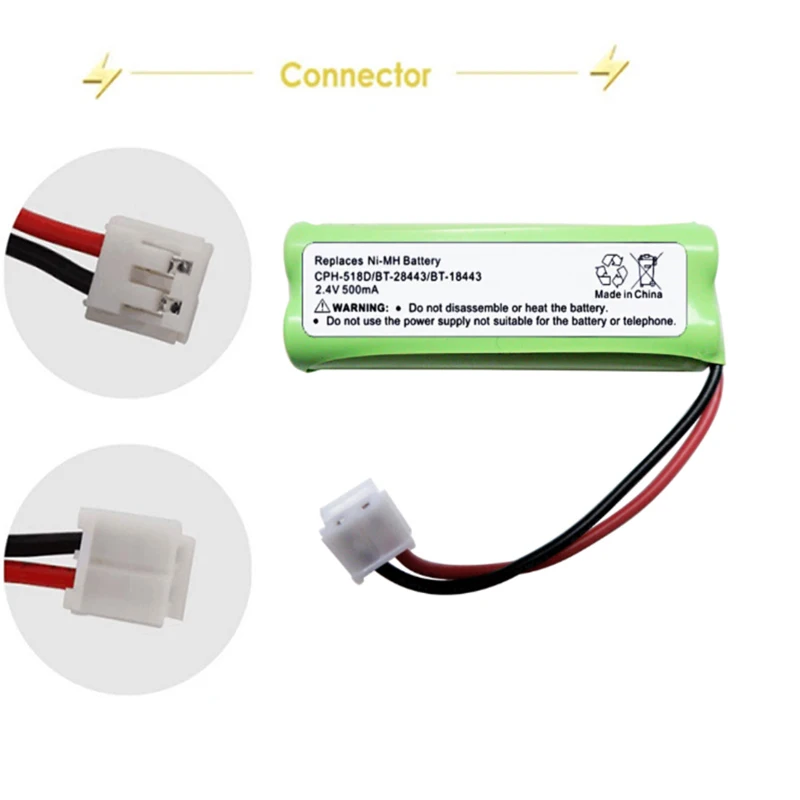 

BT18443 LS62254 2.4V 500mAh Cordless Home Phone Battery For Vtech CPH-518D BT-28443 LS6125 Walkie Talkie Battery