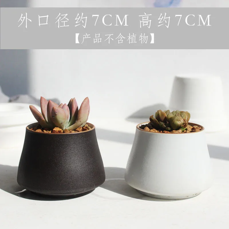 Creative Ceramic Succulent Plant Flower Pot Suit Variable Flow Glaze Mini Vase For Home Room Office Bonsai Decoration | Дом и сад