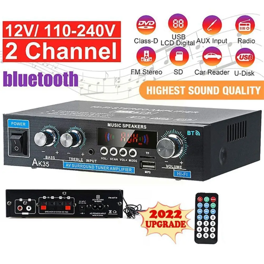 

Мини Hifi Цифровая Bluetooth-совместимая аудиоколонка Ak35, усилитель сабвуфера для автомобильной музыки U0a6