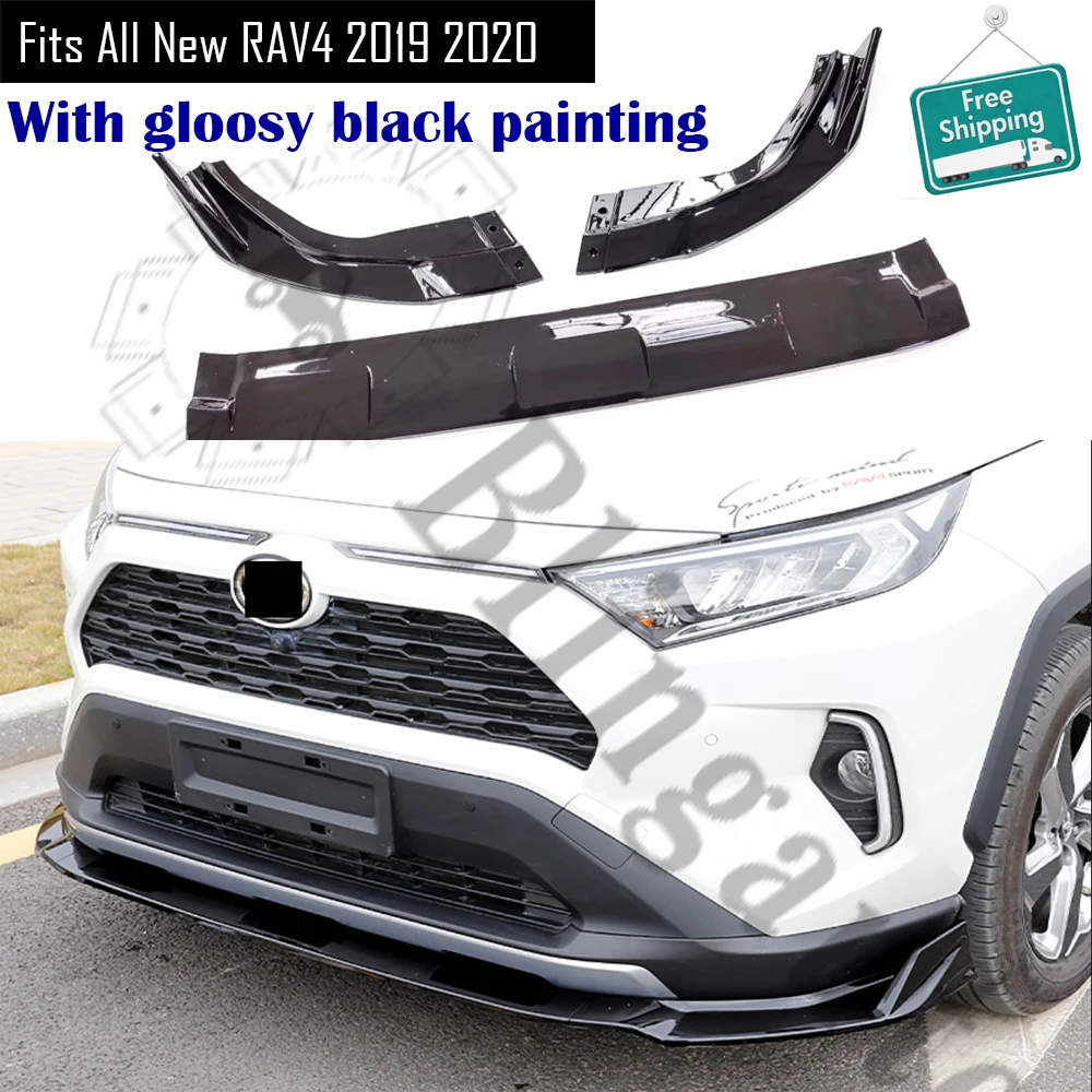 Передний диффузор подходит для T oyota all new RAV4 2019 2020 ABS Пластиковая передняя губа