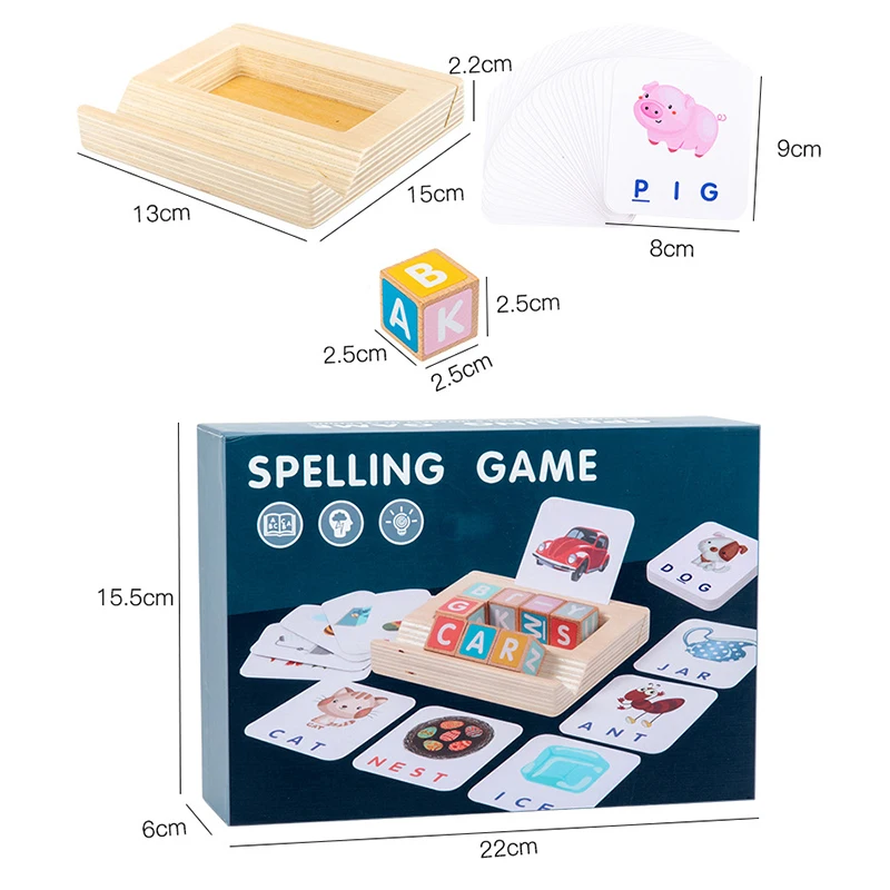 

English Practice Card Puzzles New Children's Educational Toys Early Teaching 26 English Alphabet Spelling Game
