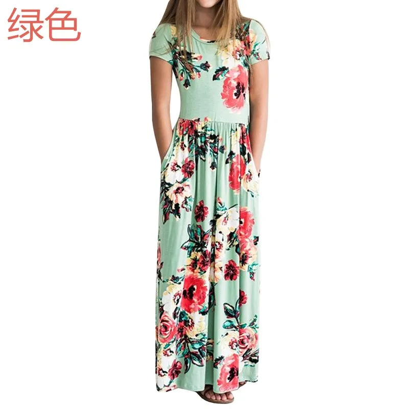 Style Nine Г. Осеннее длинное платье для маленьких девочек пляжная детская одежда с круглым вырезом повседневные летние макси богемные платья для девочек с единорогом vestido de festa - Цвет: Style Nine