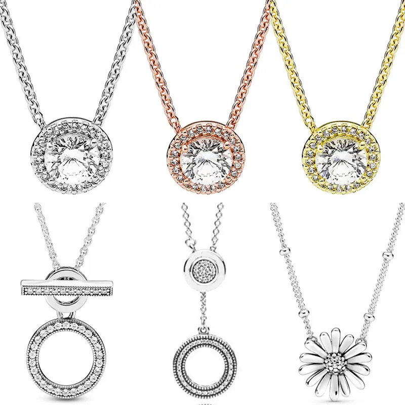 Женское ожерелье из серебра 925 пробы с двойным кольцом | Украшения и аксессуары