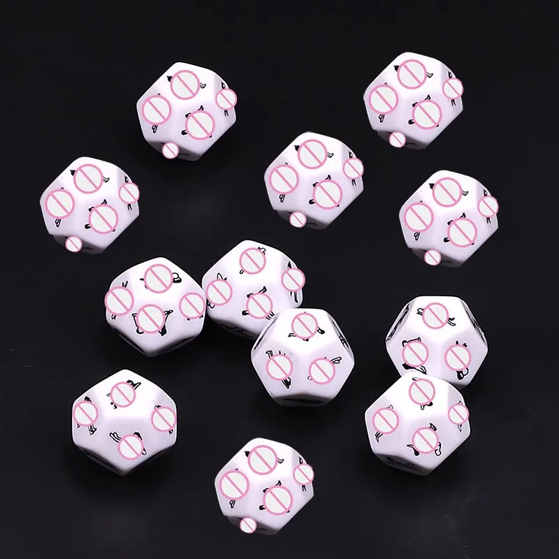 12sides white Секс кости эротический крэпс секс светящаяся игральная кость любовь игрушечные кубики для интим-игрушки для взрослых фосфоресцирующие кости комплект игры многогранные кости секс куб D& d - Цвет: 12sides white