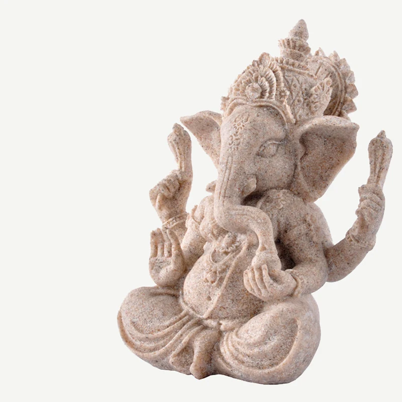Маленькая Статуэтка из песчаника и смолы статуэтка Будды слона Декор для дома