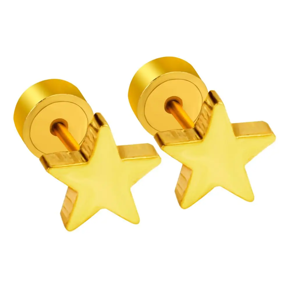 Маленькие серьги гвоздики LUXUKISSKIDS с золотой звездой для женщин модные украшения