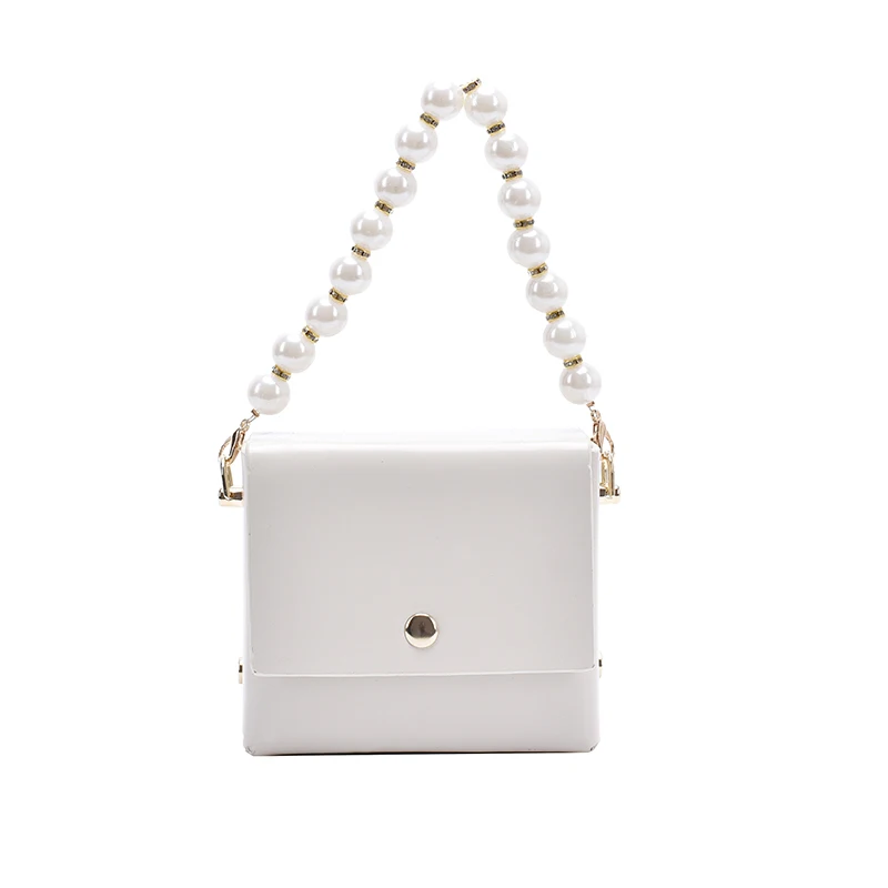 

Pearl Design Mini PU Leather Crossbody Bags For Women 2021 Chain Shoulder Handbags And Purses Female Travel Cross Body Bag