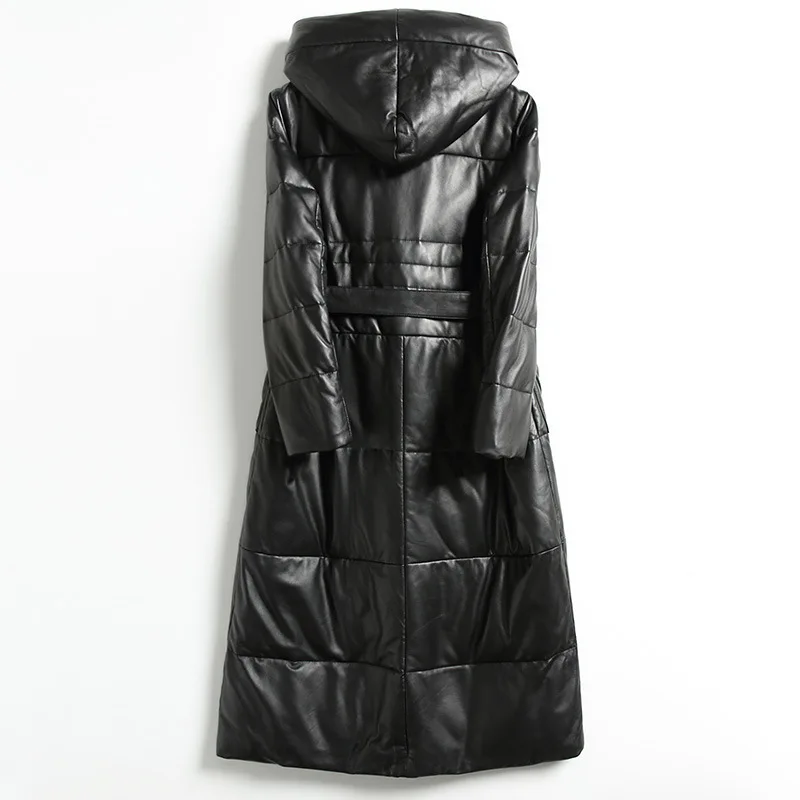 Женская куртка из натуральной кожи 100% натуральная овчина зимняя на утином пуху с