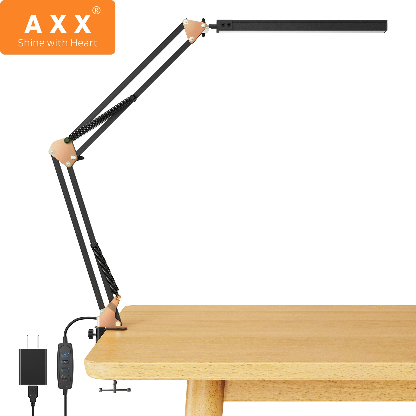 

Светодиодная настольная лампа AXX с регулируемой яркостью, приглушаемые светильники с вращающимся рычагом, архитектурная лампа для дома, офиса, спальни, прикроватный светильник для чтения, компьютерное освещение