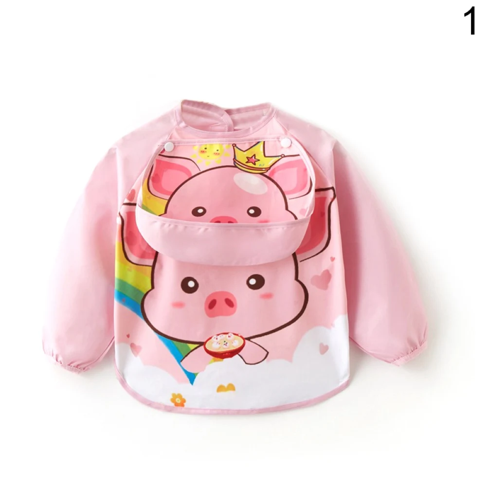 Нагрудники для маленьких мальчиков водонепроницаемый с длинным рукавом ткань