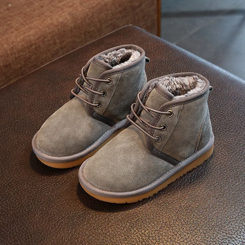 Г. Зимние ботинки для мальчиков chaussure, замшевые сапоги на плоской подошве, теплые школьные туфли из натуральной кожи очень мягкие и удобные на возраст от 1 до 9 лет